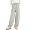 Rolanko Girls Wide Leg Sweatpants Straight Pants for Kids Girls Trousers with Pockets Sweats (Green, 14-16) view 1