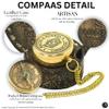 Maritime Nautical 2.5" Inchess Braass Compass with Leather Case | Hiking & Travelling Pocket Compass | Handmade Compass with Leather Case, Gifts for First, Religious Gifts for Men view 3