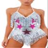 ABAFIP Women's Sequin Fringe Dance Bodysuit Halter V-Neck Sparkly Tassel Leotard Rave Festival Outfit Silver Small view 4