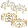 Henoyso 4 Pcs Prom King and Queen Crowns for Men Women Tiara Valentine's Day Party Galentine Wedding, Birthday, Homecoming(Gold,Vintage Style) view 1