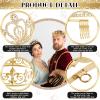 Henoyso 4 Pcs Prom King and Queen Crowns for Men Women Tiara Valentine's Day Party Galentine Wedding, Birthday, Homecoming(Gold,Vintage Style) view 3