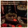 Henoyso 4 Pcs Prom King and Queen Crowns for Men Women Tiara Valentine's Day Party Galentine Wedding, Birthday, Homecoming(Gold,Vintage Style) view 4