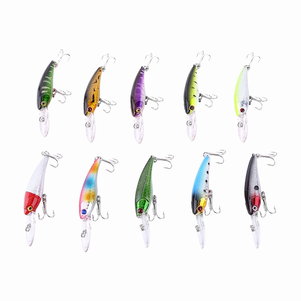 shenruifa Fishing Lures Set, 10pcs Fishing Lures Baits Crank Bait Hook Tackle Bait Fishing Hook for Outdoor Fishing