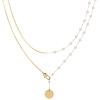 32 Gold Plated Titanium Chain Layered Pearl Necklace For Women, Adjustable With Dainty Pearls, Elegant Choker Pendant For Everyday, Weddings, Special Occasions view 1