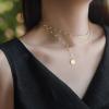 32 Gold Plated Titanium Chain Layered Pearl Necklace For Women, Adjustable With Dainty Pearls, Elegant Choker Pendant For Everyday, Weddings, Special Occasions view 3
