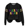 Womens Carnival Shirts Fashion Mask Graphic Color Block Long Sleeve Casual Sweatshirt Holiday Party Trendy Basic Tops B-Black view 1