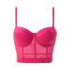 GOKKILRW Corset Tops for Women Spaghetti Strap V Neck Bustier Y2k Going Out Cami Bustier Padded Bralette Party Club Crop Tops Hot Pink view 1