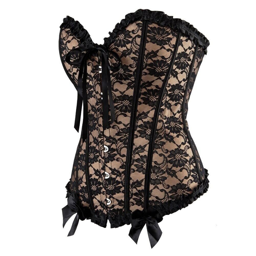 GOKKILRW Womens Corset Tops Sexy Boned Overbust Waist Cincher Bustier Green Underbust Body Shaper Going Out Party Costumes