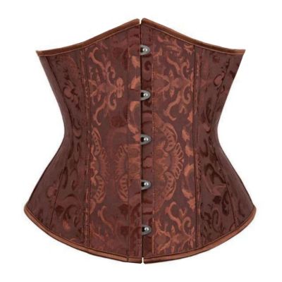 GOKKILRW Underbust Corsets for Women Tummy Control Corsets Waist Trainer Bustier Body Shaper Satin Waist Cincher Sharpewear Coffee