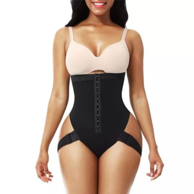 GOKKILRW Tummy Control Shapewear for Women High Waisted Body Shaper Thong Girdles Thigh Slimmer Shapewear Faja Waist Cincher Black