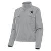 Antigua Women's Gray Dallas Cowboys Brushed Carbon Even Par Full-Zip Jacket view 1