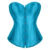 GOKKILRW Womens Corsets Tops Lace Up Boned Waist Trainer Satin Underbust Bustier Strapless Sexy Bodycon Shapewear Body Shaper Sky Blue view 1