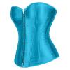 GOKKILRW Womens Corsets Tops Lace Up Boned Waist Trainer Satin Underbust Bustier Strapless Sexy Bodycon Shapewear Body Shaper Sky Blue view 4