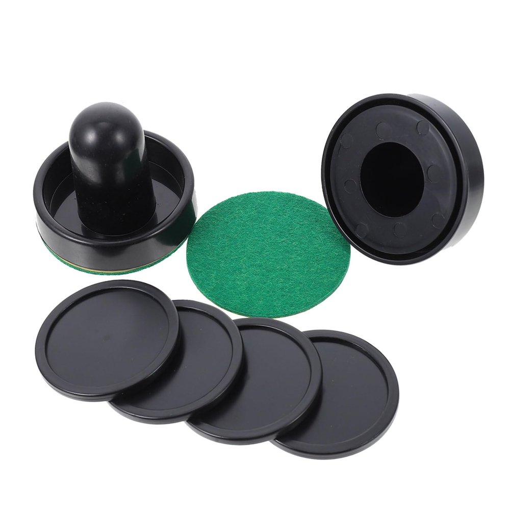 WHAMVOX 2sets Wear-Resistant Hockey Pucks Air Hockey Paddles Plastic Handles Replacement Parts