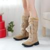 Mid Calf Boots for Women,Winter Lace Up Platform Anti-Slip Furry Snow Boots Fur Lined Keep Warm Riding Boots view 4