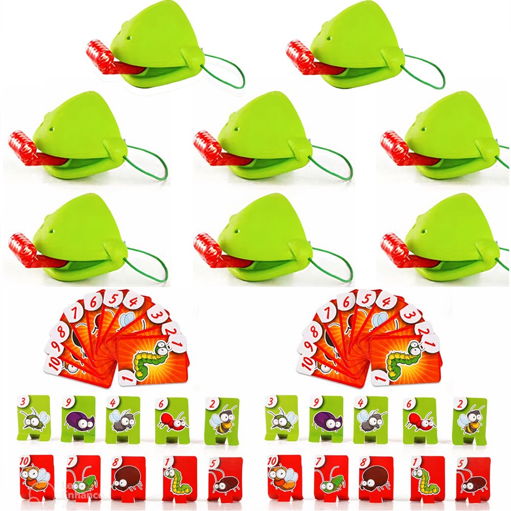 Frog Tongue Mask Set - Blow Tongue Game, Multiplayer Party Game (8-Pack Masks)