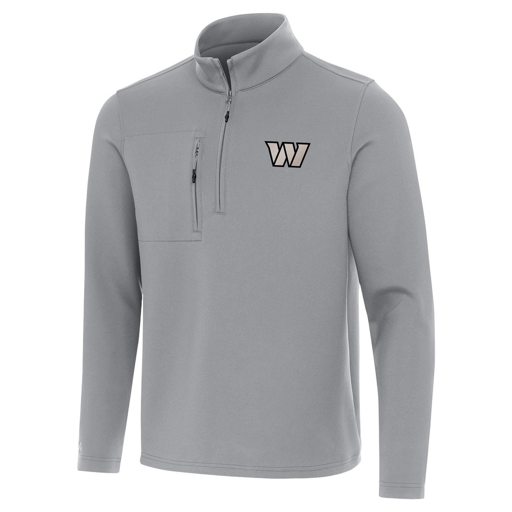Antigua Men's Gray Washington Commanders Insider Quarter-Zip Jacket