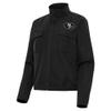 Antigua Women's Black San Francisco 49ers Brushed Carbon Even Par Full-Zip Jacket view 1