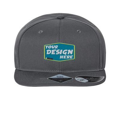 Custom Hat Atlantis Headwear Custom Sustainable Flat Bill Cap Fashion Hat Dark Grey