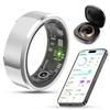 2024 New Smart Ring Health Tracker for Men Women - IP68 Waterproof Fitness Ring with Sleep Tracker/Heart Rate/Blood Oxygen/Steps/Distance/Calories, Air Gestures, Charging case Up to 7-Day, Silver #9 view 1