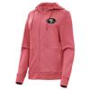 Antigua Women's Heather Red San Francisco 49ers Seeker Full-Zip Hoodie Jacket