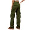 Cargo Pants Womens Heavyweight Hiking Sweatpants Fall Fashion High Waist Straight Leg Casual Streetwear Army Green view 3
