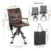 ARROWHEAD OUTDOOR Wide Folding 360 Hunting Swivel Blind Chair with Removable Camouflage Seat Pad, Armrest, No-Sink Feet, Shoulder Strap, Mesh Chair, Adjustable Height view 2