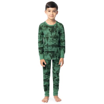Fruit of the Loom Boy's Premium Thermal Waffle Underwear Set, Treescape, 8