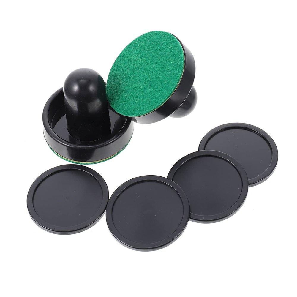 BESPORTBLE 2sets Portable Air Hockey Paddles Wear-Resistant Handles Replacement Pucks for Air Hockey