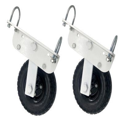 All Terrain Foam Tire Rotating Flip Over Mounting Wheel Kit for Portable Freestanding Soccer Football Goal Range Box Compatible with Alumagoal