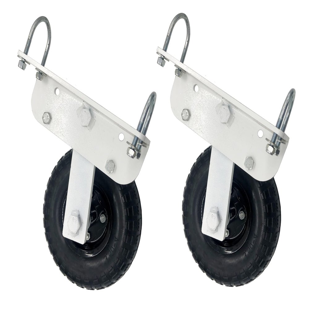 All Terrain Foam Tire Rotating Flip Over Mounting Wheel Kit for Portable Freestanding Soccer Football Goal Range Box Compatible with Alumagoal