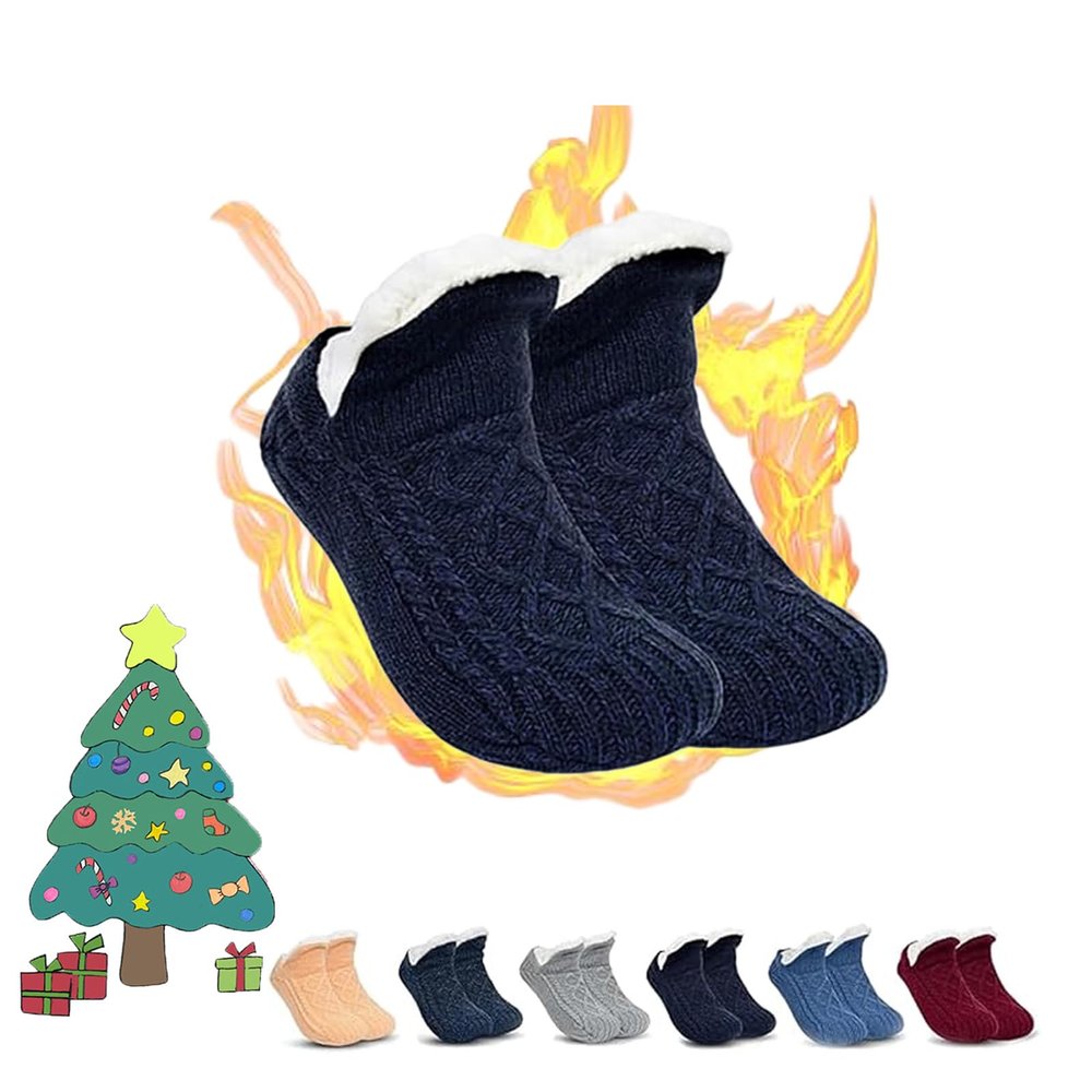 BACIOKIS Truecups Fleece Socks, True Cups Slippers, FleeceSox - Fleece-Lined Non-Slip Thermal Slippers Socks, Cozy for Men & Women (Black,M)
