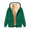 Fleece Jacket Women Zip Up Plus Size Hoodies Warm Cozy Sherpa Lined Jacket Oversized Fuzzy Hooded Sweatshirt Comfy Soft Flannel Jacket with Hood Heavy Thick Sweat Shirt Fluffy Jacket with Pockets view 2