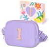 COSHAYSOO Valentines Birthday Initial Gifts for Teen Girls 5 6 7 8 9 10 11 12 13 14 Year Old Purple Fanny Pack for Girls Belt Bag Crossbody Travel Purse Unique Trendy Preppy Stuff Chenille Letter I view 1