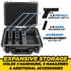 CASEMATIX TSA Approved 3 Pistol Case - 16" IPX7 Waterproof Handgun Case for 3 Handguns and 9 Magazines with Accessory Storage, Heavy-Duty Pistol Case Hard Shell Gun Carrying Case view 4