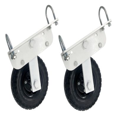 All Terrain Rubber Tire Rotating Flip Over Mounting Wheel Kit for Portable Freestanding Soccer Football Goal Range Box Compatible with Alumagoal