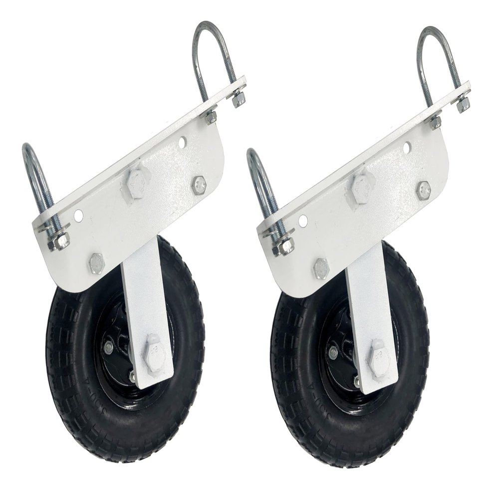 All Terrain Rubber Tire Rotating Flip Over Mounting Wheel Kit for Portable Freestanding Soccer Football Goal Range Box Compatible with Alumagoal