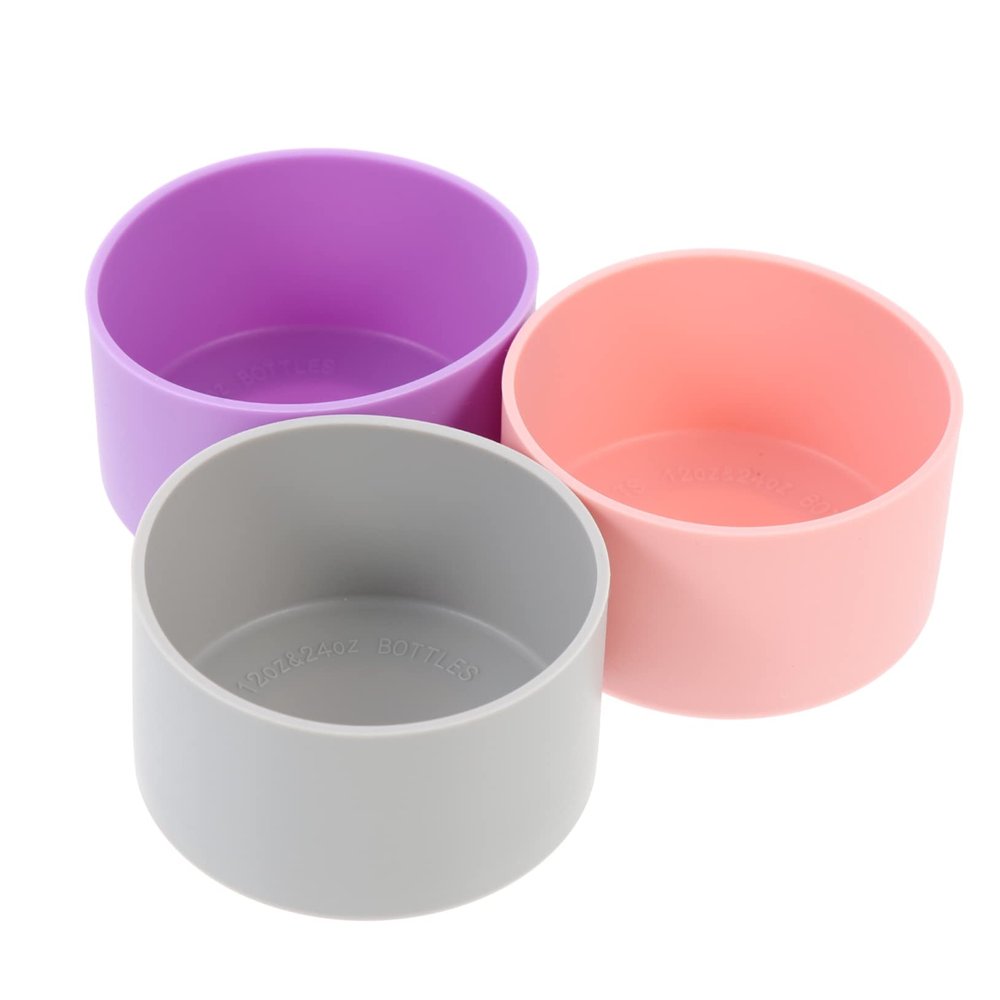 KICHOUSE Silicone Insulation Sleeve Set 3pcs Heat Resistant for Glass Cup Tumbler