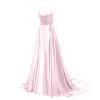 Pink Long Prom Dresses for Women Silk Side Slit A Line Spring Maxi Dress Wedding Spaghetti Strap Bodycon Slip Dress Cute Womens Dresses Winter Ball Gown with Pockets XL view 2