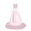 Pink Long Prom Dresses for Women Silk Side Slit A Line Spring Maxi Dress Wedding Spaghetti Strap Bodycon Slip Dress Cute Womens Dresses Winter Ball Gown with Pockets XL view 3