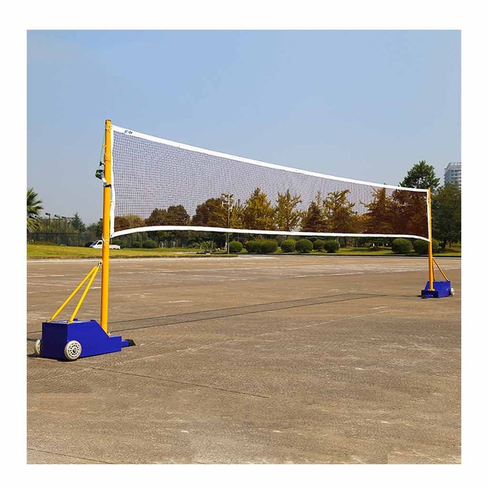 GLDWEY Heavy Volleyball/Badminton Poles with Net for Adult & Youth, Steel Volleyball/Badminton Stand with Stable Base, Indoor & Outdoor UseParent-Child Family Backyard Games Equipment