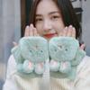 Bydezcon Soft Girls Gloves Warm Mittens Finger Cartoon Rabbits Shaped Convertible Mitten for Winter Supplies view 2