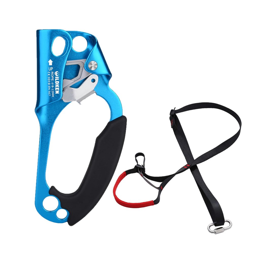 WILDKEN Climbing Hand Ascender Outdoor Mountaineering Tree Arborist Climbing, Adjustable Climbing Ascender Sling Foot Loop Ascender Webbing Sling for Outdoor