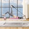 Pro 77" Pilates Reformer Machine with Dual Resistance Springs and Cords, Foldable Pilates Machine Equipment with Jump Board, Upgrade Pilates Equipment for Home Workout,Pink view 1