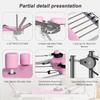 Pro 77" Pilates Reformer Machine with Dual Resistance Springs and Cords, Foldable Pilates Machine Equipment with Jump Board, Upgrade Pilates Equipment for Home Workout,Pink view 4
