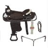 D&L Saddlery Silver Genuine Cowhide Leather Western Pleasure Show Horse Saddle Handmade with Silver Fitting Leather Equestrian Trail Horse Saddles Size: 10"-18" inches Seat 31 (17.5) view 1