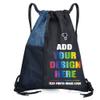 SMALL COLOR Custom Bag With Your Logo Name Photo Personalized Drawstring Backpack For Travelling, Gym And For Everyday Use (Blue) view 1