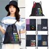 SMALL COLOR Custom Bag With Your Logo Name Photo Personalized Drawstring Backpack For Travelling, Gym And For Everyday Use (Blue) view 2