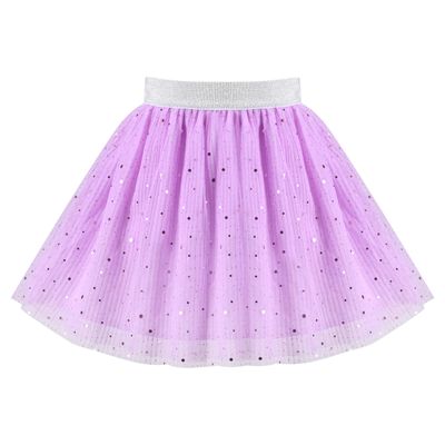 Sunny Fashion Girls Skirt Sequin Sparkle Polka Dot High Waist Pleated Mini Dance Party 2-3
