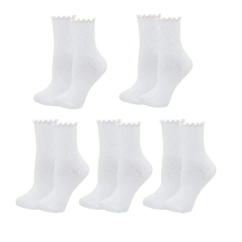 5 Pairs Novelty Funny Ankle Socks Solid Cute Cotton Socks Breathable Fashion Crew Sock Women Ruffles Socks
